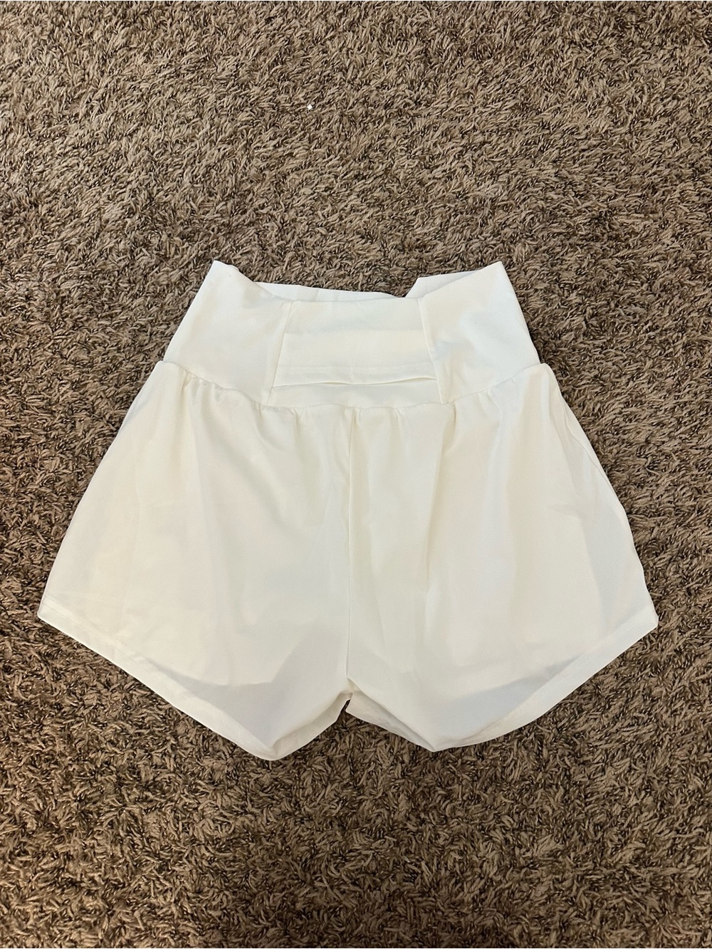 Women’s High-Waist White Athletic Shorts - Picture 2 of 2